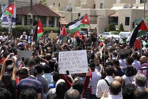 protesta en Amán por el asesinato de dos jordanos